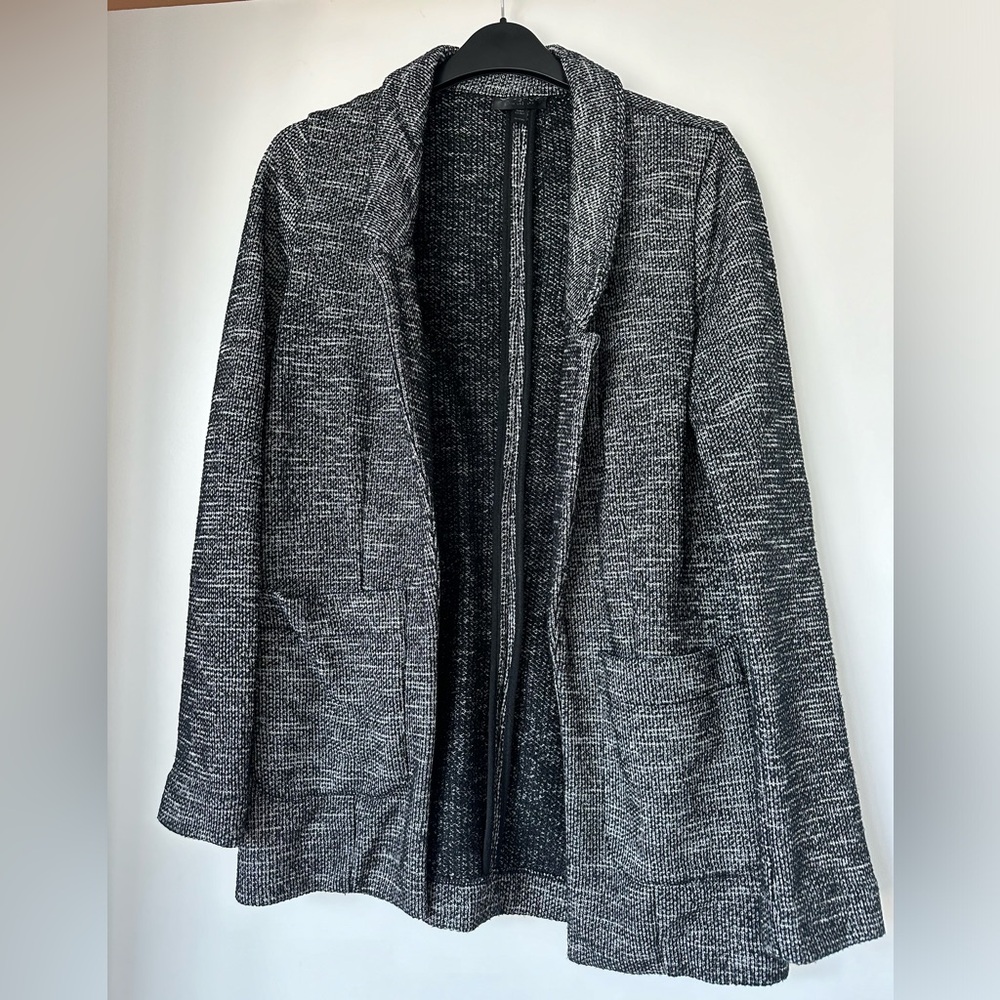 Topshop black and white open front blazer